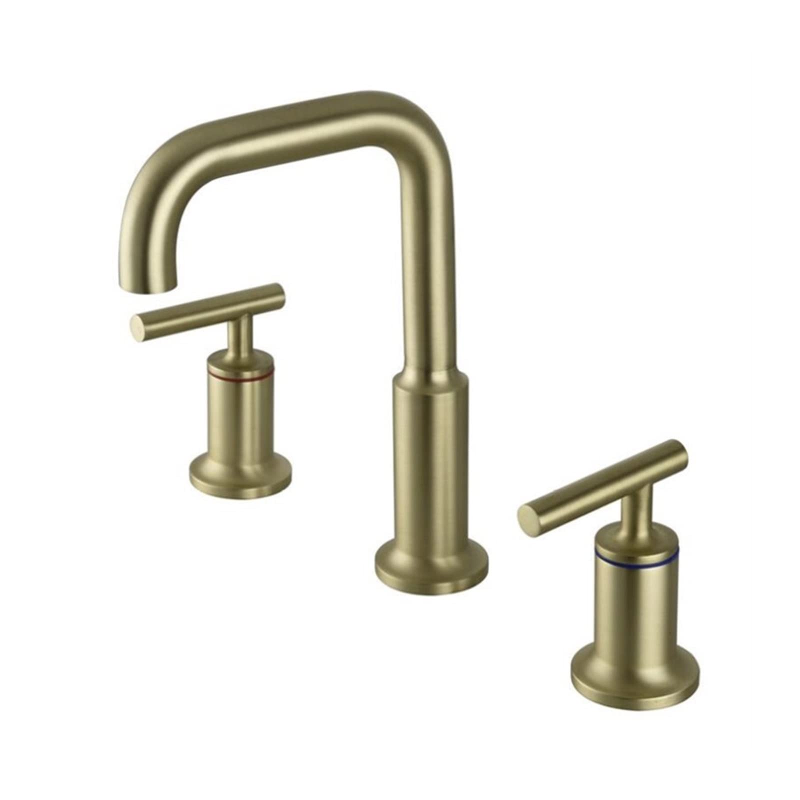 Robinet de lavabo de salle de bain or mat pour vasque encastrée 3 trous