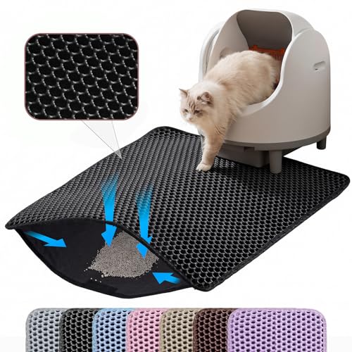 Petinstinct Cat Litter Mat, 24x18 Inches Large Double Layer Honeycomb Cat Litter Trapping Mat, Non...