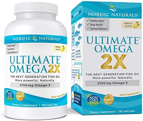 Nordic Naturals Ultimate Omega 2X, Lemon Flavor - 2150 mg Omega-3-180 Soft  Gels - High-Potency Omega-3 Fish Oil with EPA \u0026 DHA - Promotes Brain \u0026  Heart Health - Non-GMO - 90 Servings : Health \u0026 Household