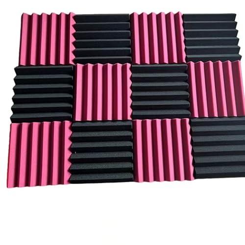 Paquete de 48 paneles de pared de espuma acústica de espuma de estudio de cuña acústica de 2 x 12 x 12 pulgadas, color burdeos Cover