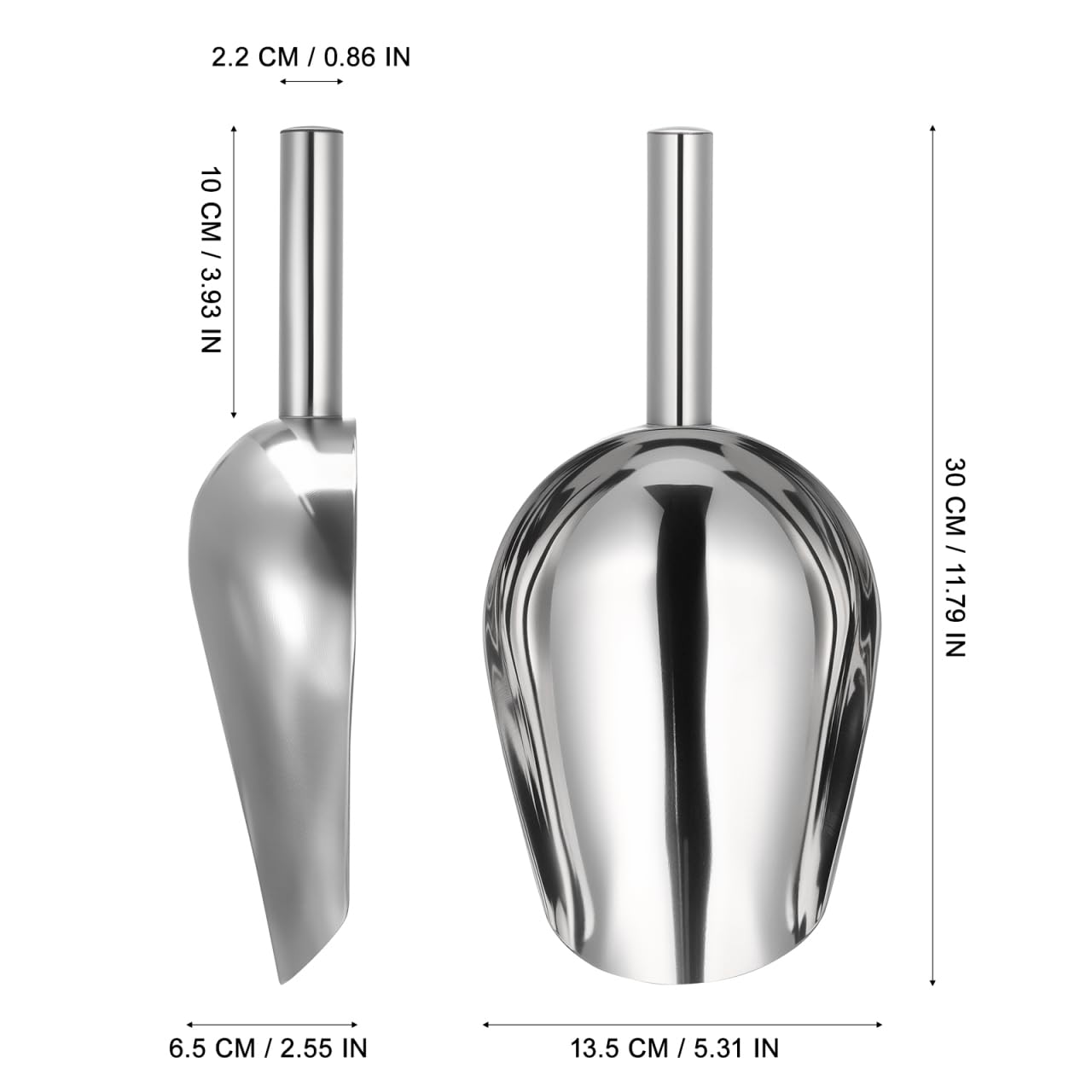 DOITOOL Paletta Multiuso in Acciaio Inossidabile 12 Pollici Per Cubetti Di Ghiaccio Riso Noci E Farina Con Manico Ergonomico Per Uso Professionale E Domestico in Buffet E Feste