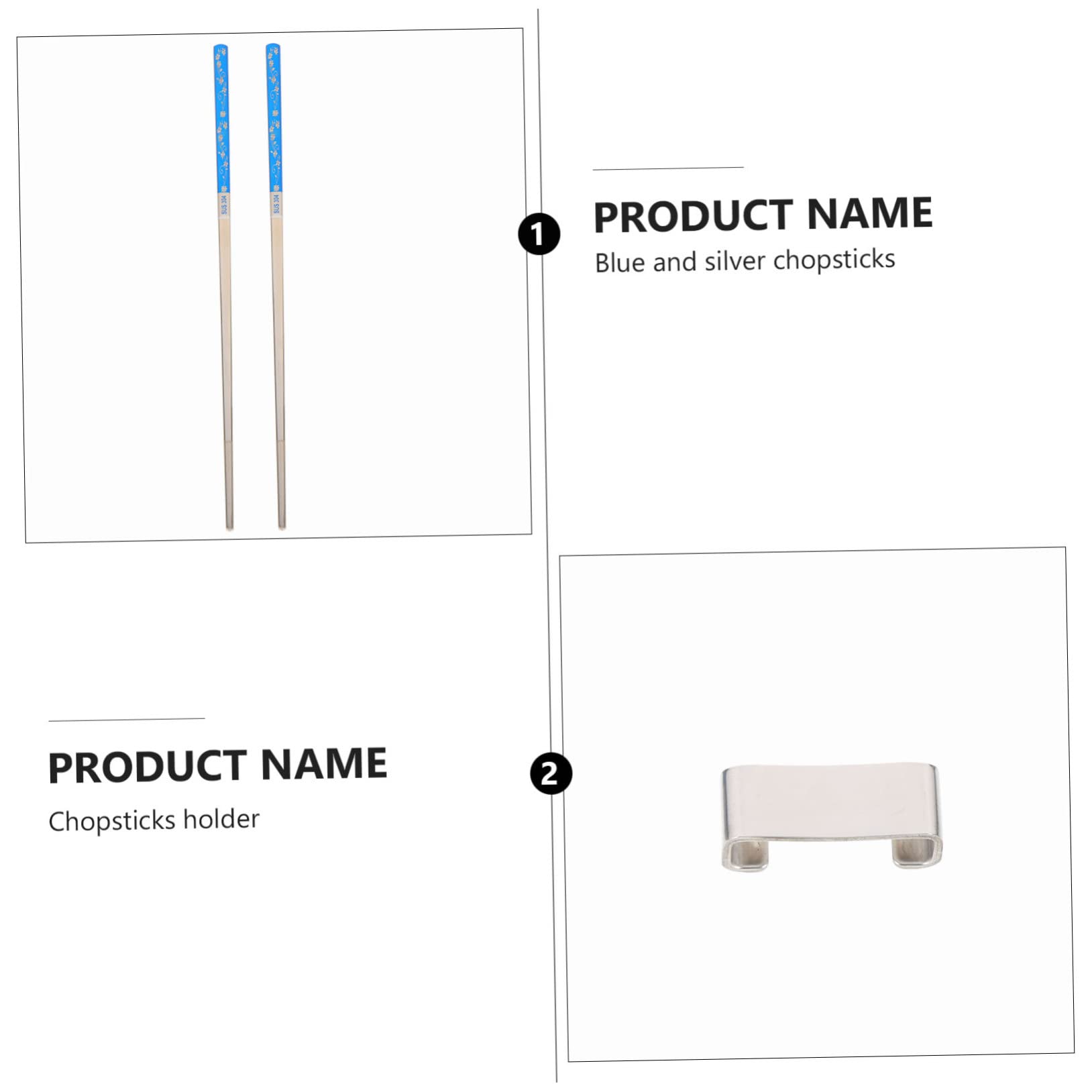 Support de baguettes, support de 3 ensembles, baguettes en acier inoxydable, ensemble d'ustensiles en métal, ensembles de vaisselle carrée, ensemble de couverts en acier inoxydable, repose-cuillère,