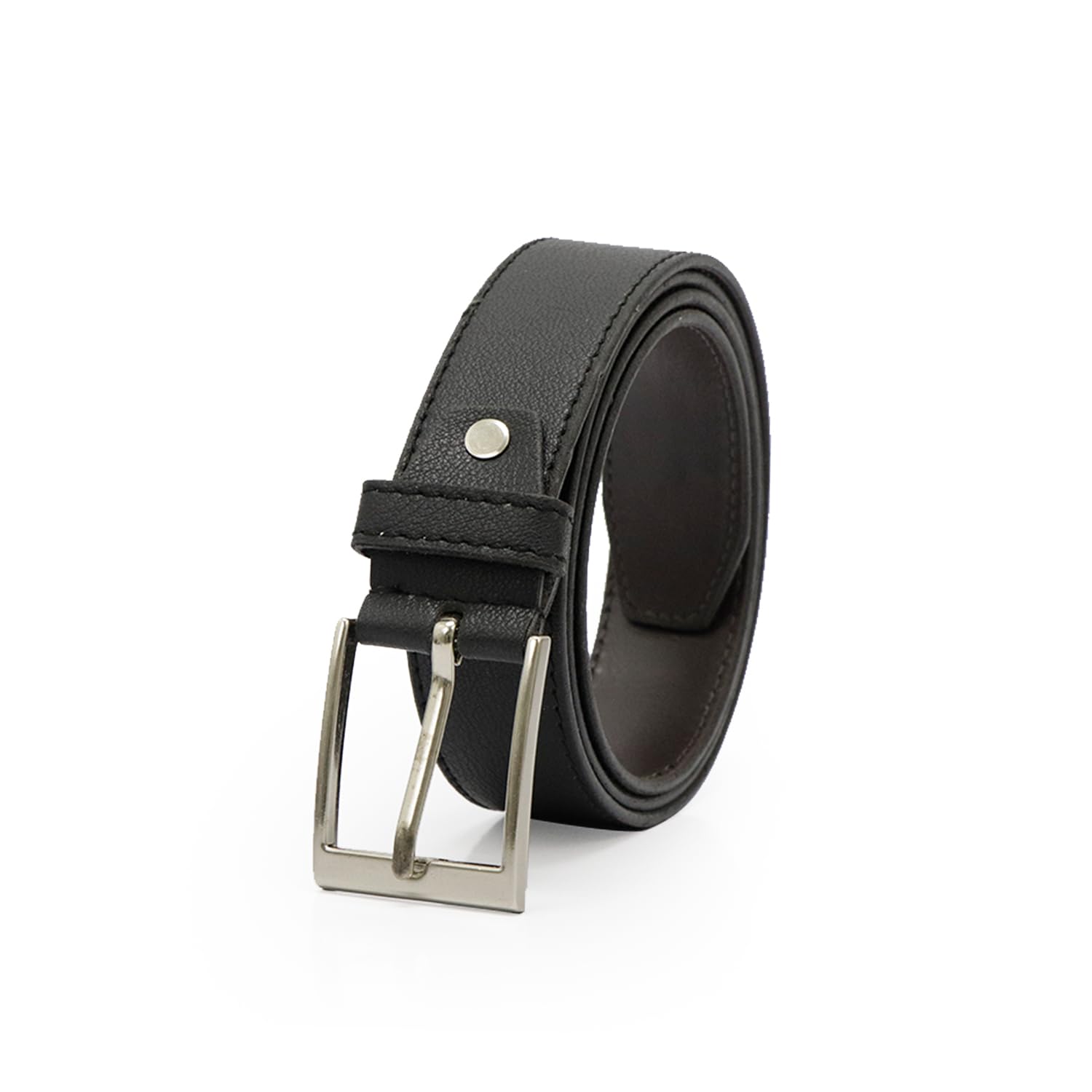 Premium Belt for Men I Premium Black Regular Fit Belt with Classic Pin Buckle I Durable Formal & Casual Dress Belt I L-image-22