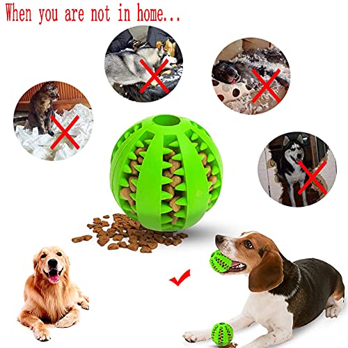 OUOQI Hundespielzeug Ball,2er Pack Kauspielzeug aus Naturkautschuk,Hundeball mit Zahnpflege-Funktion,Naturgummi Hund Feeder Ball,Bissfestes Hundespielzeug,Für kleine Hunde (5cm)