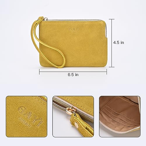 Image of Genuine Leather 4.5 x 6.5 Wristlet Purse for Women, Evening Wristlet Pouch Clutch Bag