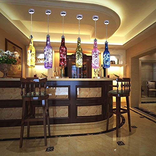 Bouteille de vin durable lustre à tête unique LED suspension verre créative - 3