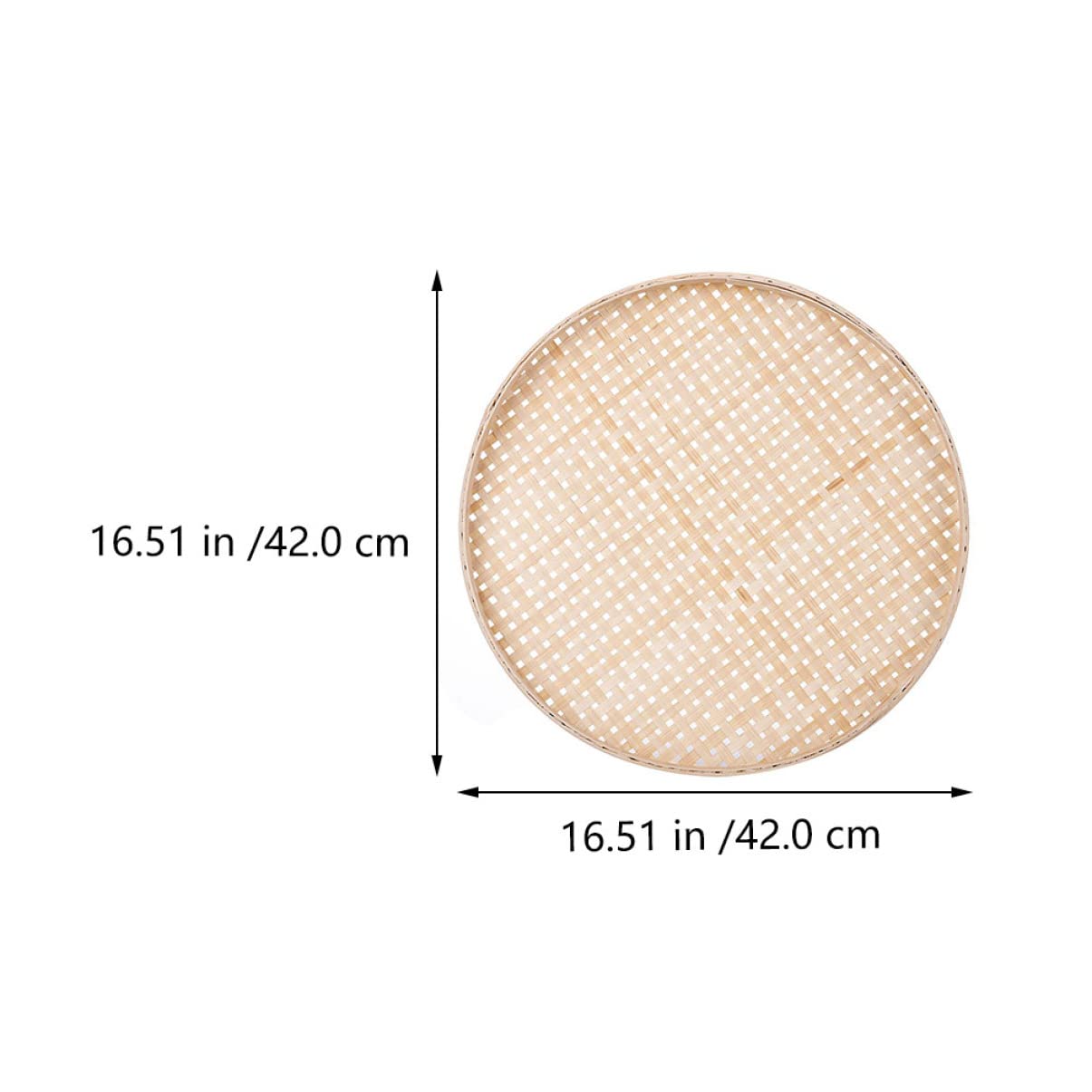 STOBAZA 1pc Bamboo Sieve Drying Basket Bread Storage Basket Rattan Flat Wicker Tray Fruit Bamboo Colander Sieve Round Storage Basket Bamboo Weaving Basket Wall Hanging Nonporous