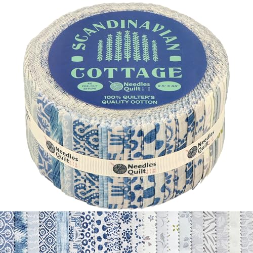 jelly roll fabrics for quilting clearance 40 strip 2534 x 4434  cotton strips bundles  perfect quilting fabric for sewing precut quilt projects and diy crafts scandinavian cottage