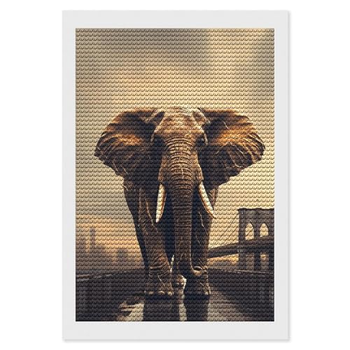 Peinture diamant adultes stress soulagement kit complet éléphant pour retrouver le calme