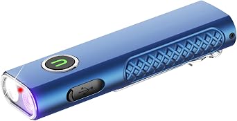 ULTRAFIRE S3 1200 Lumen EDC Flashlight, 3-in-1 Flat Pocket Light, Blue