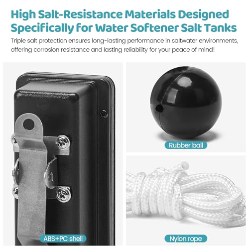 Zuomeng Wireless Salt Level Detector for Water Softener, Real-Time Monitoring, Adjustable Height, Dual Light & 100dB Alarm, Easy Installation, for Salt Tank, and Household Appliances - Thumbnail 5