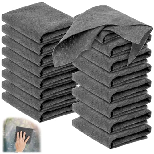 QWORK® 15 Piezas paños Limpieza Microfibra, 30x30 cm paño de Limpieza mágico, para Vidrio, Espejos