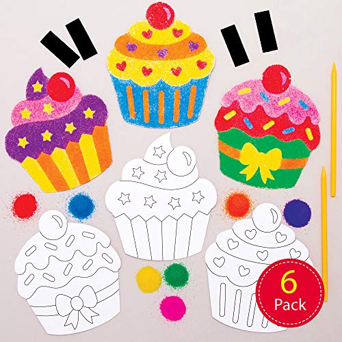 Baker Ross Cupcake Sand Art Magnet Kits — Ideal for Kids' Arts