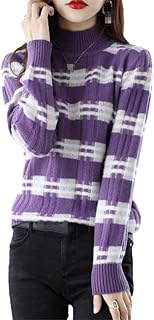 Suéter De Lana para Mujer, Jersey De Bloque De Color, Medio Cuello Alto, Otoño Invierno, Grueso, Cálido, Informal, Top