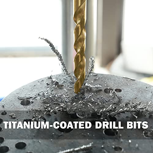 Gmtools TD-230PCS 230 Pcs Drill Bit Set, 135° Tip Titanium Coated High Speed Steel, Twist Drill Bit Kit For Iron, Aluminum Alloy thumb #6