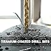 GMTOOLS 99 Pcs Drill Bit Set, 135° Tip Titanium Coated High Speed Steel, Twist Drill Bit Kit for Iron, Aluminum Alloy, Copper, Wood, Plastic, with Hard Storage 1/16
