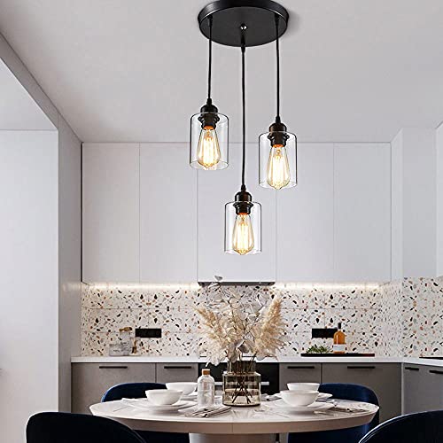 Lámparas Colgantes para barra de cocina e isla de comedor con 3 luces 3
