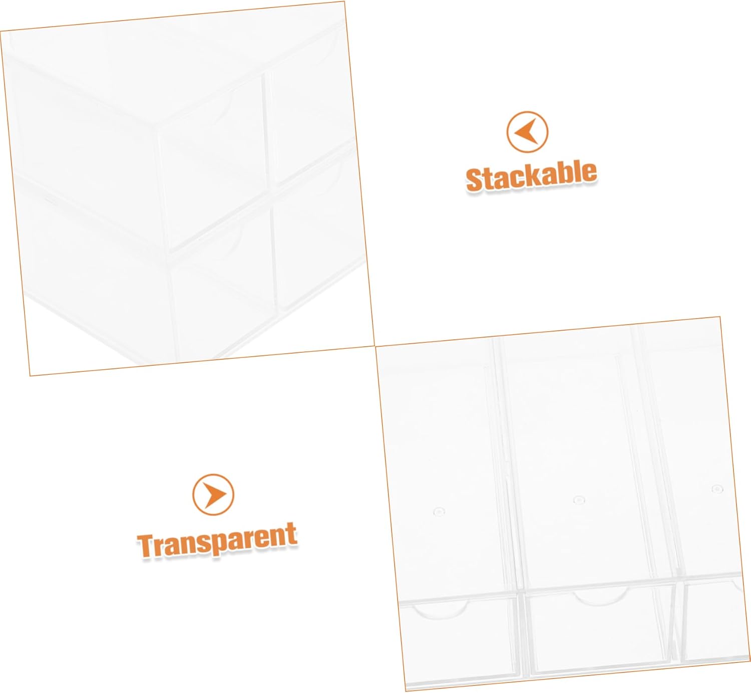 STOBOK 2pcs Acrylic Eyeglass Display Case Stackable Makeup Organizer Eyeglass Display Make up Box Sunglasses Holder Organizer