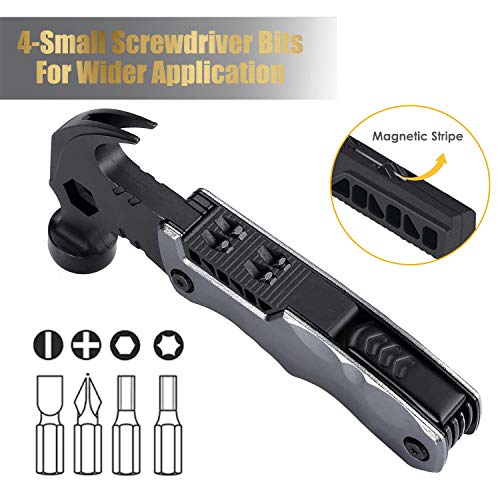 URGENEX Multitool Hammer Camping Gear 13 in 1 Stainless Steel Multitool Camping Accessories Tools Set for Emergency, Gadgets Gifts for Men Dad Husband Him Handyman - Thumbnail 4