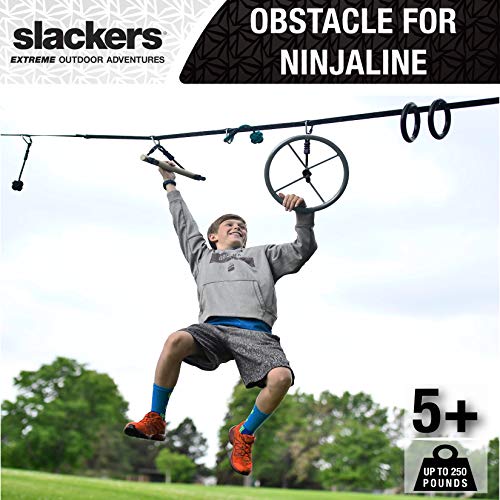 Slackers Ninja-Spinner Wheel - Outdoor Ninja Warrior Training Equipment for Kids - Easily Attaches to Your Ninjaline Obstacle Course - The Prefect Addition to Your Outdoor Play Equipment!