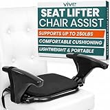 Vive Seat Lifter Chair Assist for Elderly & Adults - Patented Portable Sit to Stand Lift Device for Seniors - Stand Assist Aid & Support - Cushioned Transfer & Mobility Aid - Supports 250 pounds