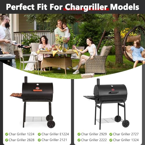Image of Criditpid 27 Inch Ash Pan Drip Pan Ashpan for Char Griller 2121, 2828, 2929, 1224, 2727, 2222, 1324 Charcoal Grill Parts, 27 inch Charcoal Tray Grill Pan Replacement Parts with 2pcs Fire Grate Hanger