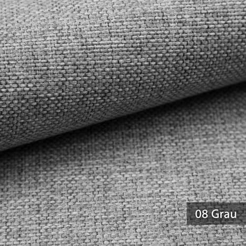 novely® MUDAU - Grob Gewebter Polsterstoff - Melierter Möbelstoff mit Flachgewebe - Pflegeleichte Meterware 1lfm | Farbe: 08 Grau