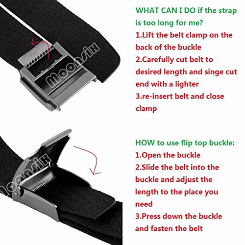 moonsix Nylon Web Belts for Men,Solid Color Military Style 1.5" Wide Flip Top Belt4