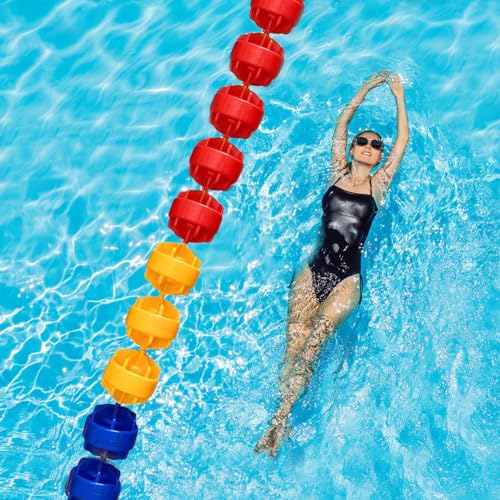 Pool Rope Floats for Divide Pool, Swimming Pool Float Line Divider Rope Kits with Hexagonal Shape Floating Balls, for Inground Pools School Contest (Size : 3m (9.9ft))