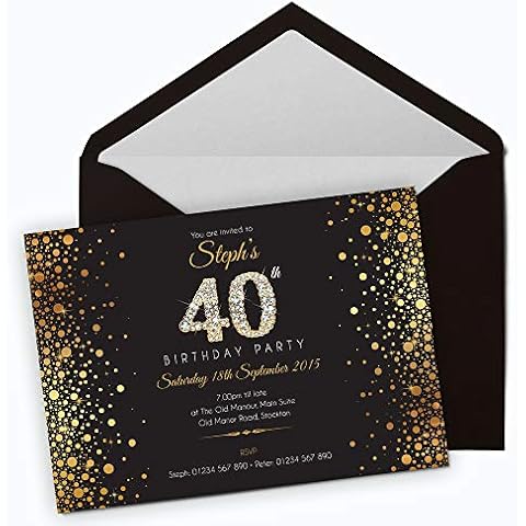 50 Personalised Birthday Invitations Choose from 39 Stunning Designs 18th 21st 30th 40th 50th - Any Age. (Design 20) Cover