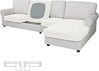 Vista 74 de Easy-Going - Funda elástica para sofá seccional de 1 pieza, chaise longue, forma L, funda de asiento separada para sofá seccional, funda de chaise