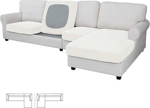 Miniatura 68 de Easy-Going - Funda de cojín elástica para sofá, funda de cojín protectora para asiento de sofá, suave, flexible con parte inferior elástica (cojín