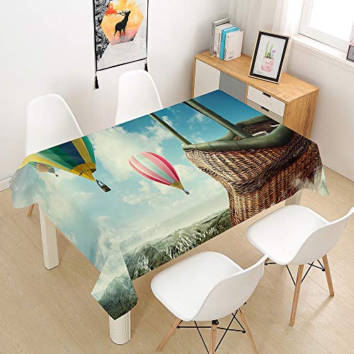 Nappe rectangulaire anti tache ciel 140x260 cm pour table à manger