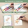SLWBZ Watercolor Workbooks Coloring Book, Beginner Friendly Painting Kit, Detailed Steps, Creative Exploration Watercolor Book with Paint Set for Adults Teens (Seaside, with Paint)