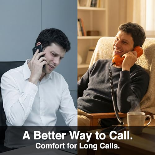 Image of Opis 60s Micro - Retro Mobile Phone handset for Android Smartphones, Tablets, notebooks and Mobile Phones in The Shape of a Classic Telephone Receiver (Orange)