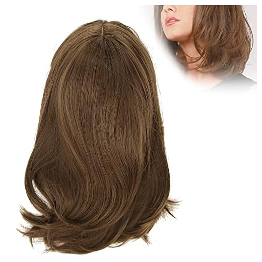 Peruk för Kvinnor - Kort Hår Peruk Flicka Naturligt Brunt Hår Färg Peruk Falskt Hår Axellängd Syntetisk Kostym Peruk för Daglig Fest Cosplay