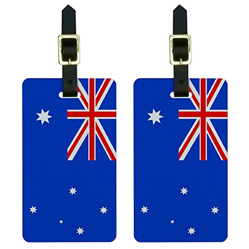 Graphics & More Australia Flag Luggage Tags Suitcase Carry-on Id, White