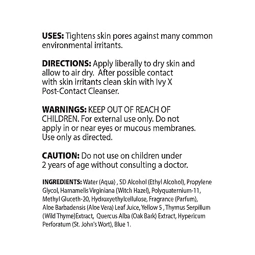 Image of CoreTex Ivy X Pre-Contact Poison Ivy Skin Barrier Spray - 8oz Pump Bottle of Protection Solution to Help Prevent Itchy Rashes - Also Works on Poison Oak & Sumac - Quick Dry & Chalk-Free Formula
