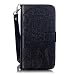 Galaxy J3 Wallet Case, phone case for samsung j3, JanCalm [Multi Card/Cash Slots] Flip Cover Wallet PU Leather with Stand + Wrist Strap Case for Samsung Galaxy J3 (2016) + Crystal pen (Black)