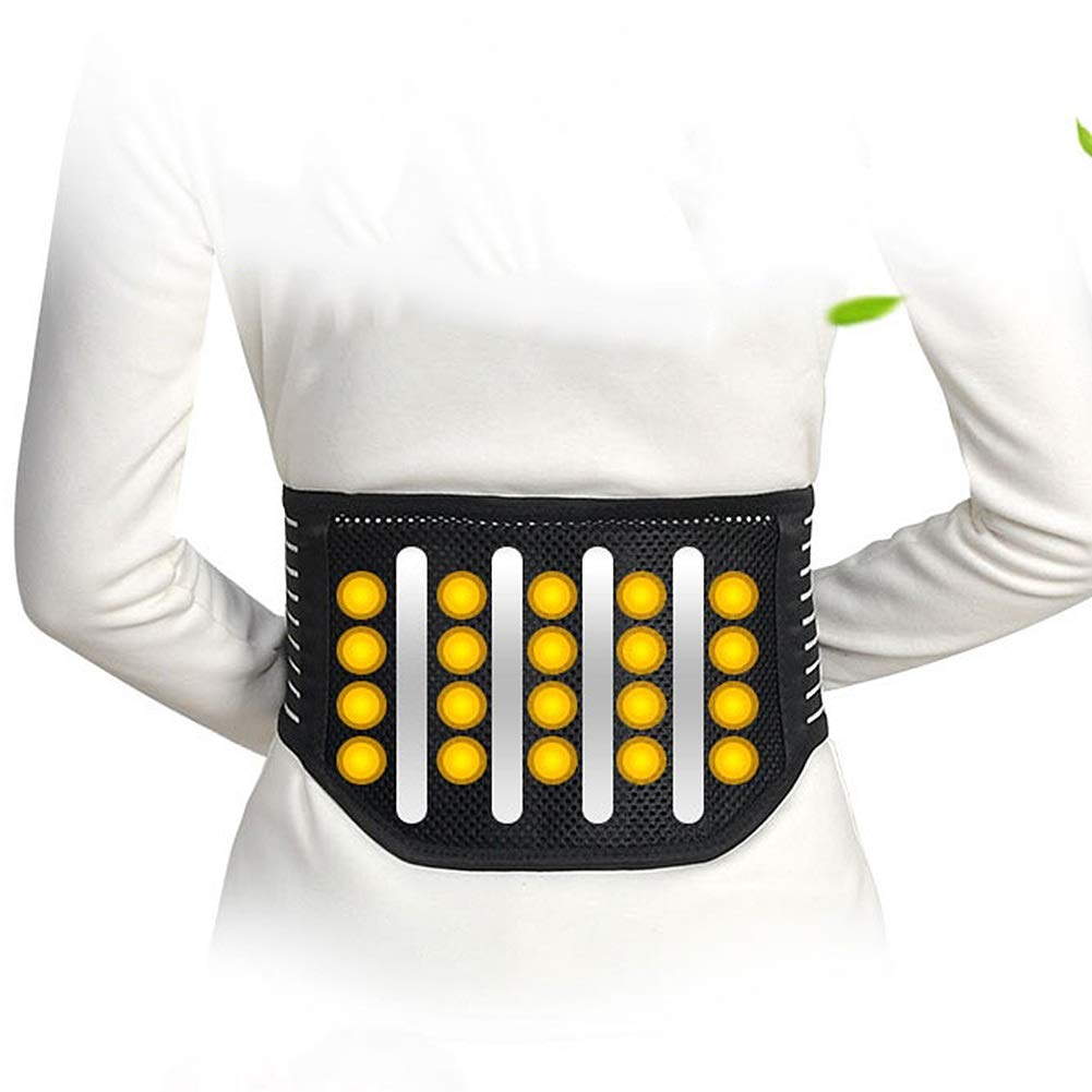 Soporte Lumbar Cinturón Ajustable Compresión Y Transpirable - para Gimnasio,Postura,Trabajo,DolorAlivio,Imán Tratamiento (Tamaño : L)
