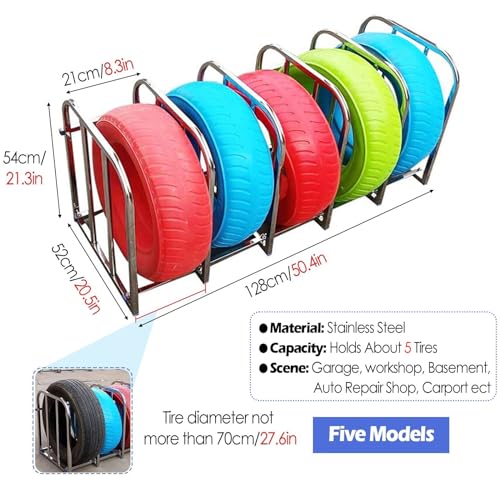 Support de rangement multifonctionnel pour pneus en acier inoxydable robuste