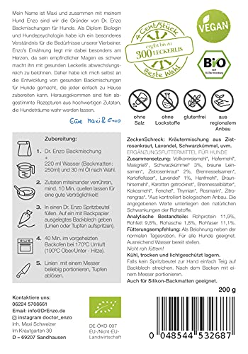 Dr. Enzo Bio Backmischung für Hundekekse - ZeckenSchreck - Zistrosenkraut, Lavendel - 200g - nur 4ct pro Keks - Hundekekse zum selber backen - Hundekeksbackmischung - CLEAN Food, Menge:1 Stück