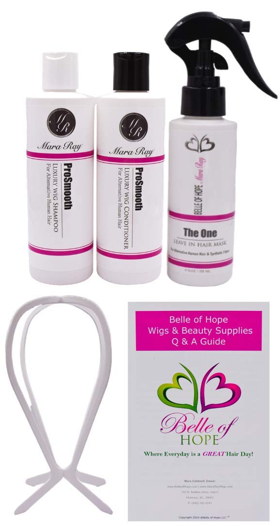 Belle of Hope CARRIE Lace Front Mono Top Human Hair Wig by Jon Renau, 6PC Bundle: Wig, 4oz Mara Ray ProSmooth Shampoo and Conditioner, The One Detangler, Wig Stand, and 19 Page Guide (B8/27/30RO)