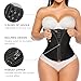 YIANNA Waist Trainer for Women Latex Underbust Tummy Control Waist Cincher Corset Hourglass Body Shaper Zipper and Hooks,YA2231-Black-M