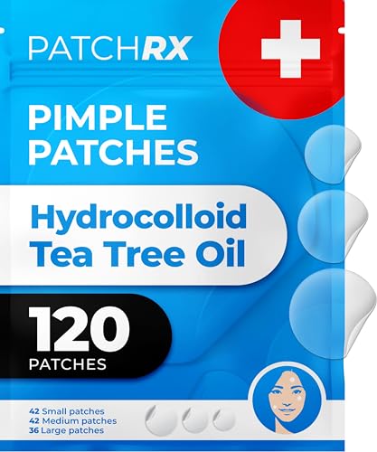 PatchRx Pimple Patches for Face (120 Patches), Hydrocolloid Acne Patches