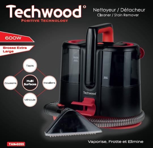 Nettoyeur - Détacheur-600w - Brosse Extra Large Détachant Portable Spécial Moquette/Tapisserie/Intérieur de Voiture -Pulvériser, r - Idéal pour les Taches