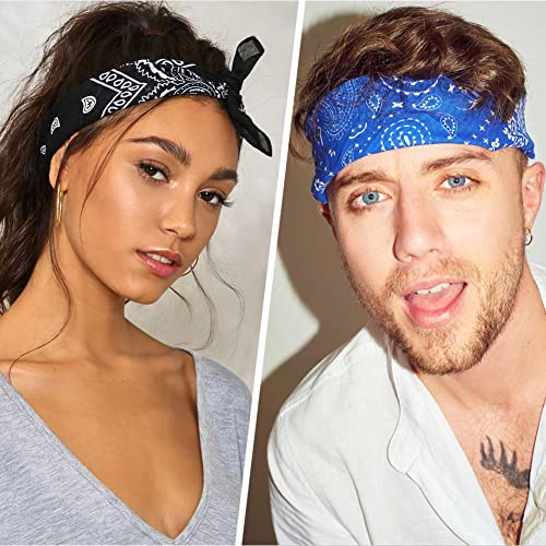 Aomig Bandana Damen Herren,Nickitücher Kopftuch Halstuch Männer, Unisex Tuch Bindetuch, Headwear Haar Schal Paisley Muster, Rot (55 x 55 cm)