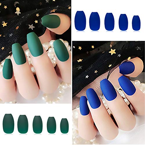 image for Maitys 24 Sets 576 Pieces Matte False Nails Ballerina Coffin False Nai