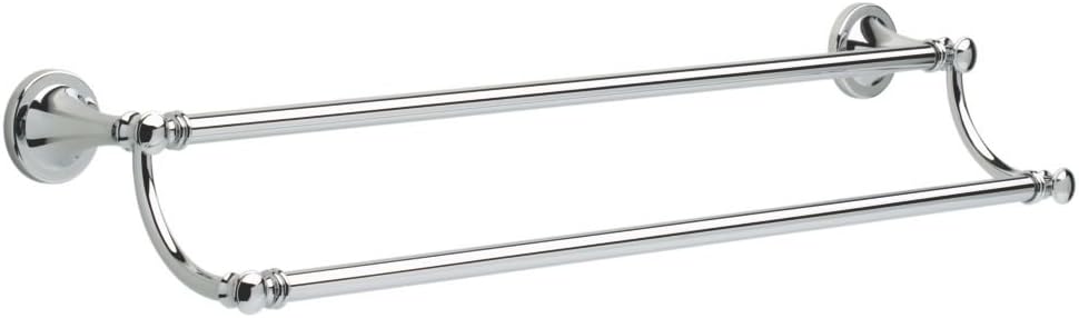 DELTA FAUCET 132891 Silverton, Bath Hardware Accessory, 24 Double Towel Bar, Polished Chrome