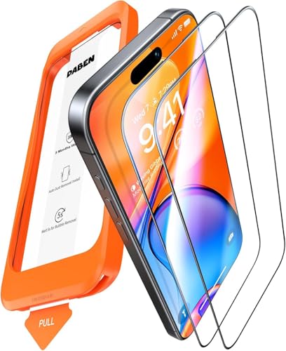 Image of Supershieldz DABEN Tempered Glass For iPhone 17 /16 Pro | 2 Pack, 6.3 inches, Screen Protector Guard, 10H Hardness, Military Grade Protection, Easy Install, Case-Friendly